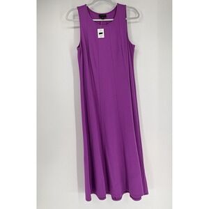 J. JILL Wearever Seamed Midi Dress Small Petite Dragonfruit Double Face Jersey